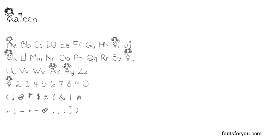 Czcionka Kaileen (131316) – alfabet, cyfry, specjalne znaki