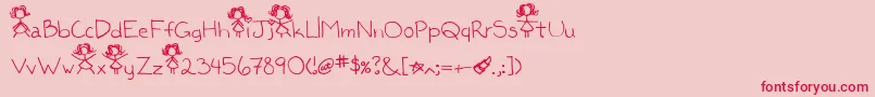 Kaileen Font – Red Fonts on Pink Background