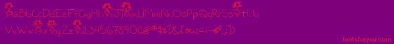 Kaileen Font – Red Fonts on Purple Background