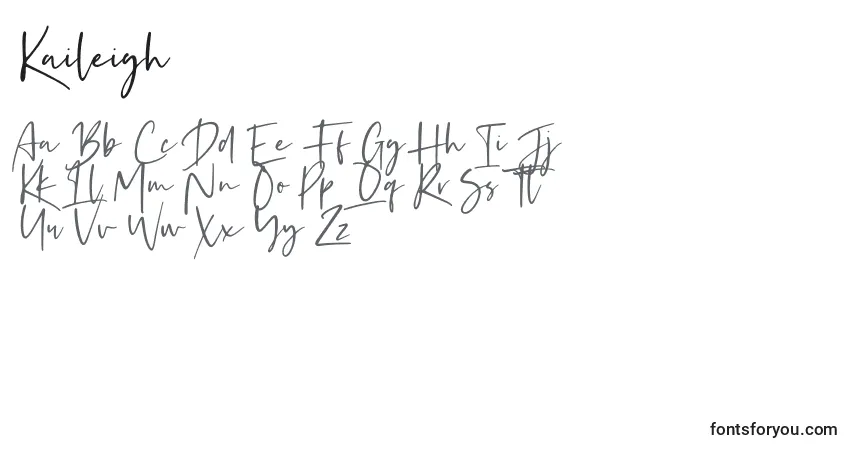Czcionka Kaileigh 2 – alfabet, cyfry, specjalne znaki