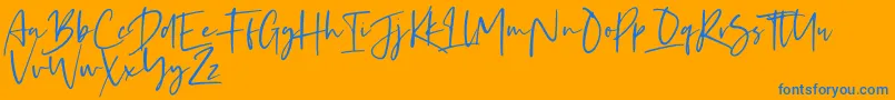 Kaileigh 2 Font – Blue Fonts on Orange Background