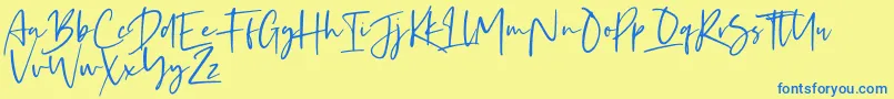 Weitere Informationen zur Kaileigh 2-Schriftart Kaileigh 2-Schriftart – Blaue Schriften auf gelbem Hintergrund