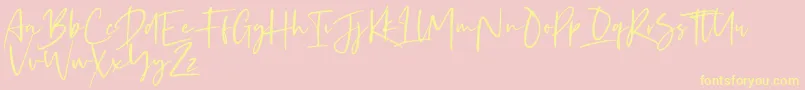 Kaileigh 2-Schriftart – Gelbe Schriften auf rosa Hintergrund