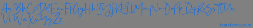 Kaileigh Font – Blue Fonts on Gray Background