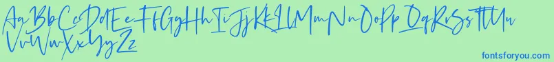 Kaileigh Font – Blue Fonts on Green Background