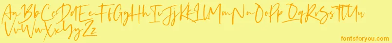 Czcionka Kaileigh – pomarańczowe czcionki na żółtym tle