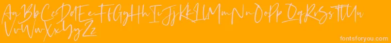 Kaileigh-Schriftart – Rosa Schriften auf orangefarbenem Hintergrund