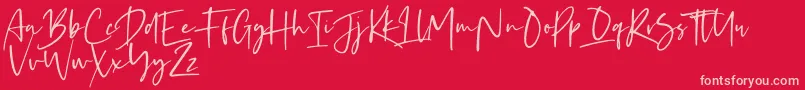 Fonte Kaileigh – fontes rosa em um fundo vermelho