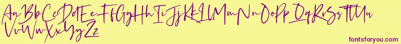 Kaileigh Font – Purple Fonts on Yellow Background