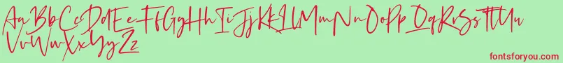 Kaileigh Font – Red Fonts on Green Background