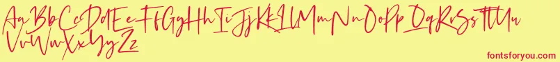 フォントKaileigh – 赤い文字の黄色い背景