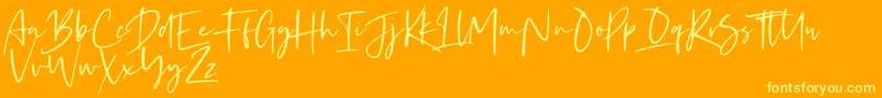 Kaileigh Font – Yellow Fonts on Orange Background