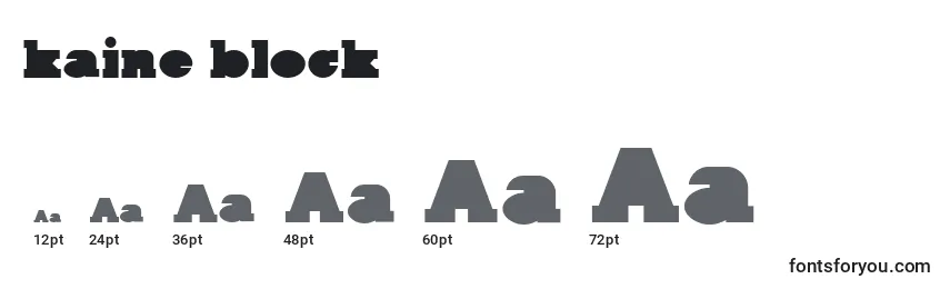 Kaine block Font Sizes