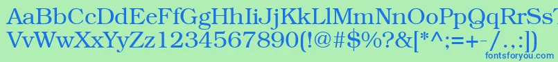 Bookmanctt Font – Blue Fonts on Green Background