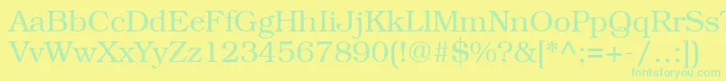 Bookmanctt Font – Green Fonts on Yellow Background