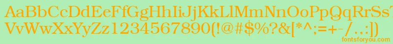 Bookmanctt Font – Orange Fonts on Green Background