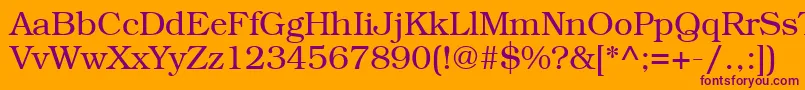 Bookmanctt Font – Purple Fonts on Orange Background