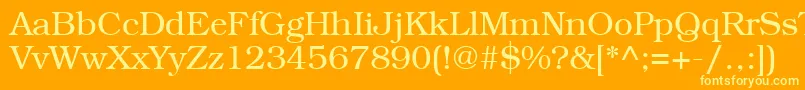 Bookmanctt Font – Yellow Fonts on Orange Background