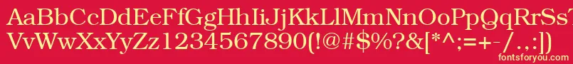 Bookmanctt Font – Yellow Fonts on Red Background