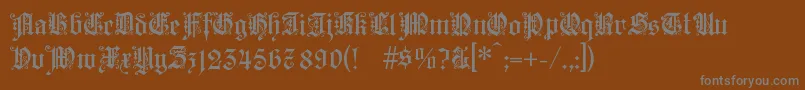 フォントKAISG    – 茶色の背景に灰色の文字