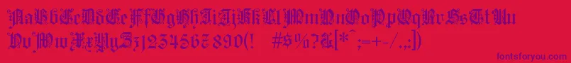 fuente KAISG    – Fuentes Moradas Sobre Fondo Rojo