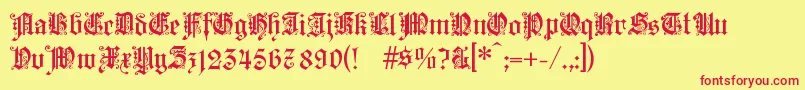 KAISG    Font – Red Fonts on Yellow Background