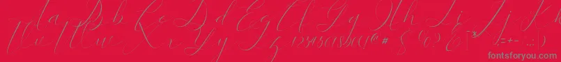 kaitlyne-Schriftart – Graue Schriften auf rotem Hintergrund