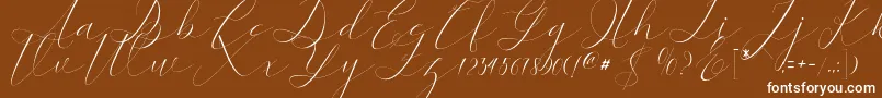 kaitlyne-Schriftart – Weiße Schriften auf braunem Hintergrund