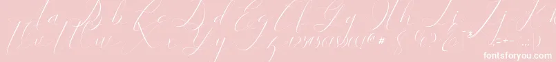 kaitlyne-Schriftart – Weiße Schriften auf rosa Hintergrund