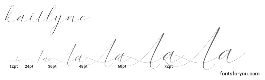 Размеры шрифта Kaitlyne