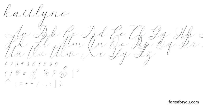 Schriftart Kaitlyne (131322) – Alphabet, Zahlen, spezielle Symbole
