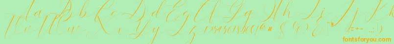 kaitlyne Font – Orange Fonts on Green Background