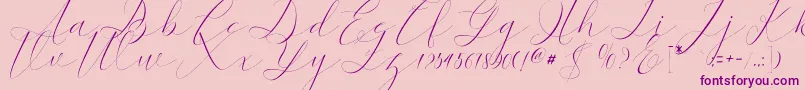 kaitlyne-Schriftart – Violette Schriften auf rosa Hintergrund