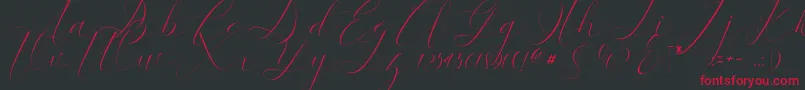 kaitlyne-Schriftart – Rote Schriften auf schwarzem Hintergrund