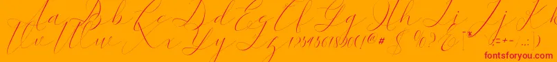 kaitlyne Font – Red Fonts on Orange Background