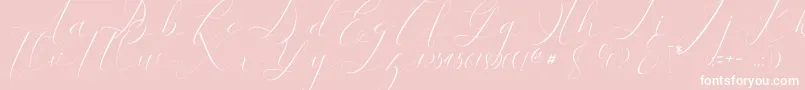 kaitlyne-Schriftart – Weiße Schriften auf rosa Hintergrund