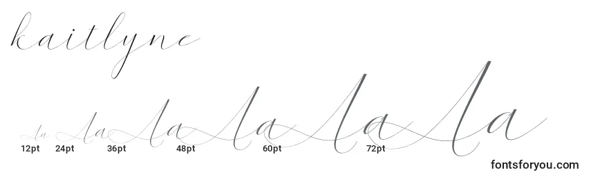 Размеры шрифта Kaitlyne (131322)