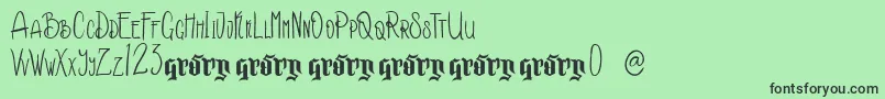 Kakara Demo Version Font – Black Fonts on Green Background