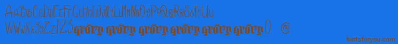 Kakara Demo Version Font – Brown Fonts on Blue Background