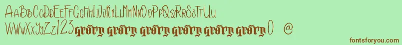 Kakara Demo Version Font – Brown Fonts on Green Background