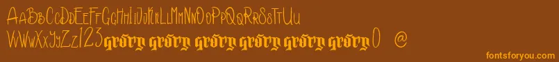 Kakara Demo Version Font – Orange Fonts on Brown Background