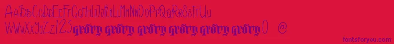 Weitere Informationen zur Kakara Demo Version-Schriftart Kakara Demo Version-Schriftart – Violette Schriften auf rotem Hintergrund