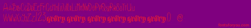 Kakara Demo Version Font – Red Fonts on Purple Background