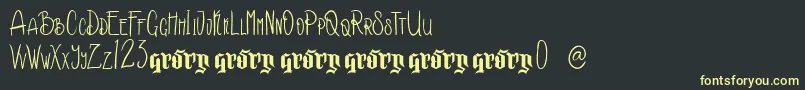 Kakara Demo Version Font – Yellow Fonts on Black Background