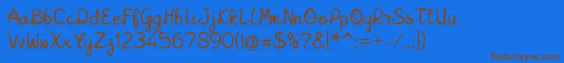 Kalamian01 Font – Brown Fonts on Blue Background