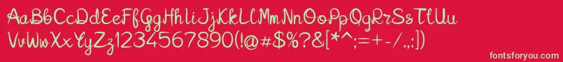 フォントKalamian01 – 赤い背景に緑の文字