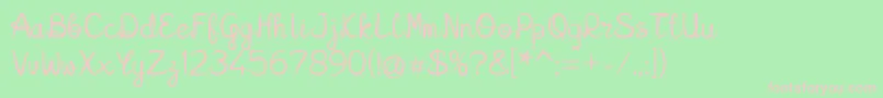 Kalamian01-fontti – vaaleanpunaiset fontit vihreällä taustalla