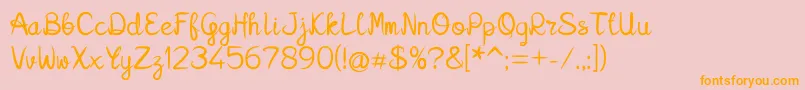 Kalamian01 Font – Orange Fonts on Pink Background