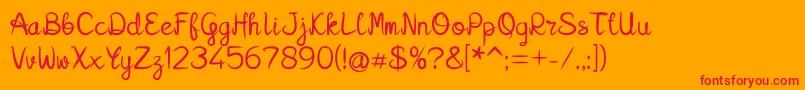 フォントKalamian01 – オレンジの背景に赤い文字