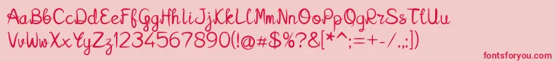 Kalamian01 Font – Red Fonts on Pink Background